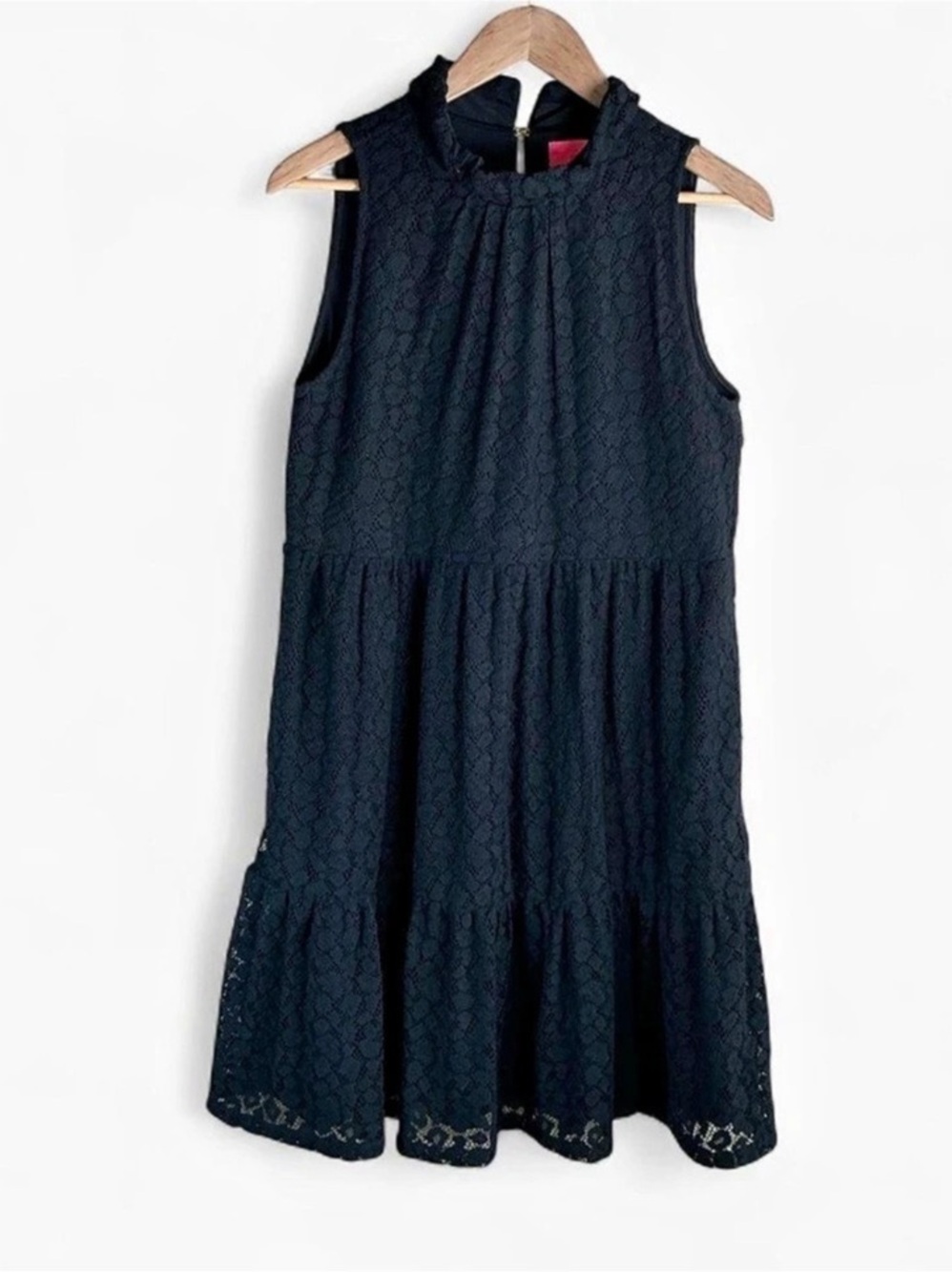 Lilly Pulitzer Cornelia Black Lace Halter Tiered Swing Dress Size Small Preppy